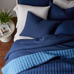 T-Shirt Soft Jersey Knit Comforter Set - Navy, Twin/Twin XL