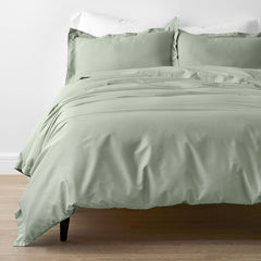 Classic Smooth Rayon Made From Bamboo Sateen Bed Duvet Cover - Tarragon, Full
