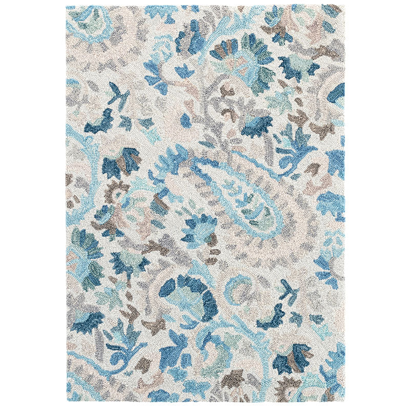 Ines Hand  Hooked Wool Rug - Blue, 4' x 6'
