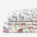Garden Mirage Classic Cool Cotton Percale Bed Sheet Set - White Multi, Full