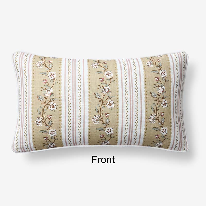 Floral Sprigs Reversible Decorative Lumbar Pillow Cover - Multi, 12 in. x 21 in.