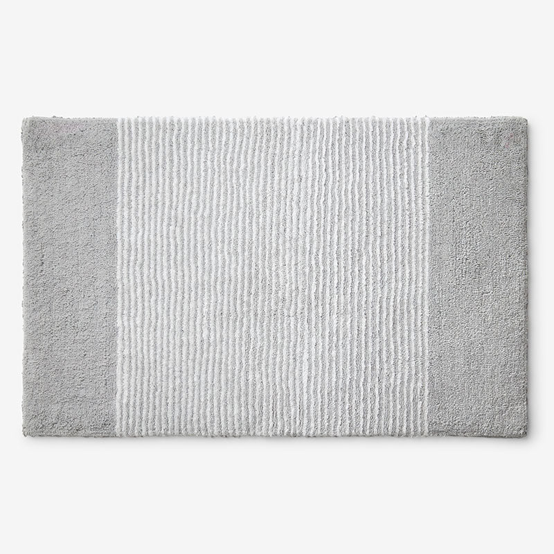 Striped Bath Rug - Silver, 21 in. x 34 in.