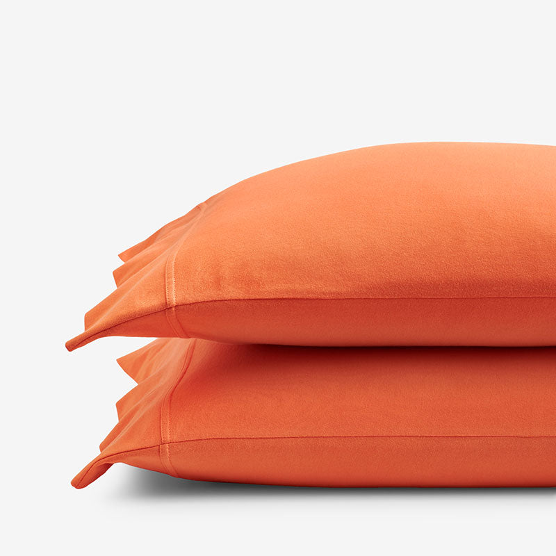 T-Shirt Soft Jersey Knit Pillowcase Set - Orange, Standard