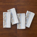 Floral Napkins, Set of 4 - Floral Stripe
