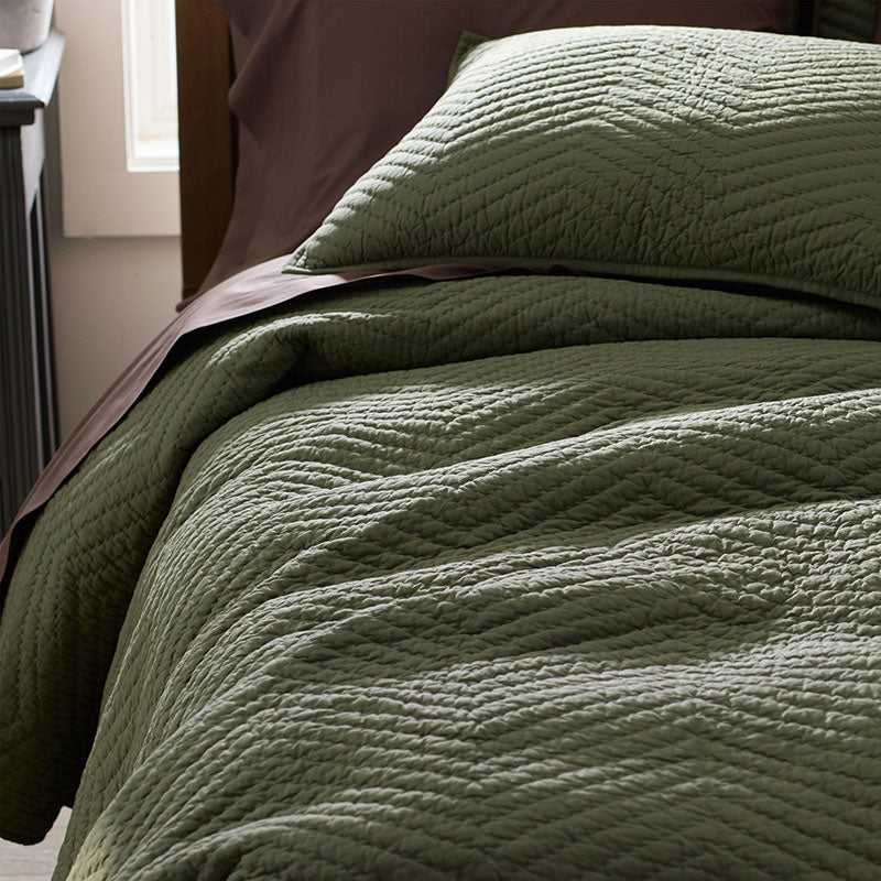 Voile Sham - Dark Olive, Euro