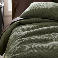 Voile Sham - Dark Olive, Euro