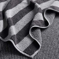 Reversible Stripe Turkish Cotton Hand Towel - Dark Pewter