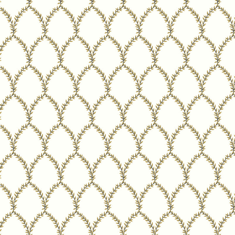Laurel Traditional Wallpaper - Gold, Swatch