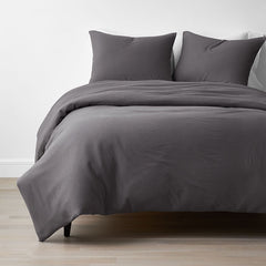 T-Shirt Soft Jersey Knit Duvet Cover Set - Dark Gray, Full