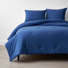 T-Shirt Soft Jersey Knit Comforter Set - Smoke Blue, Twin/Twin XL
