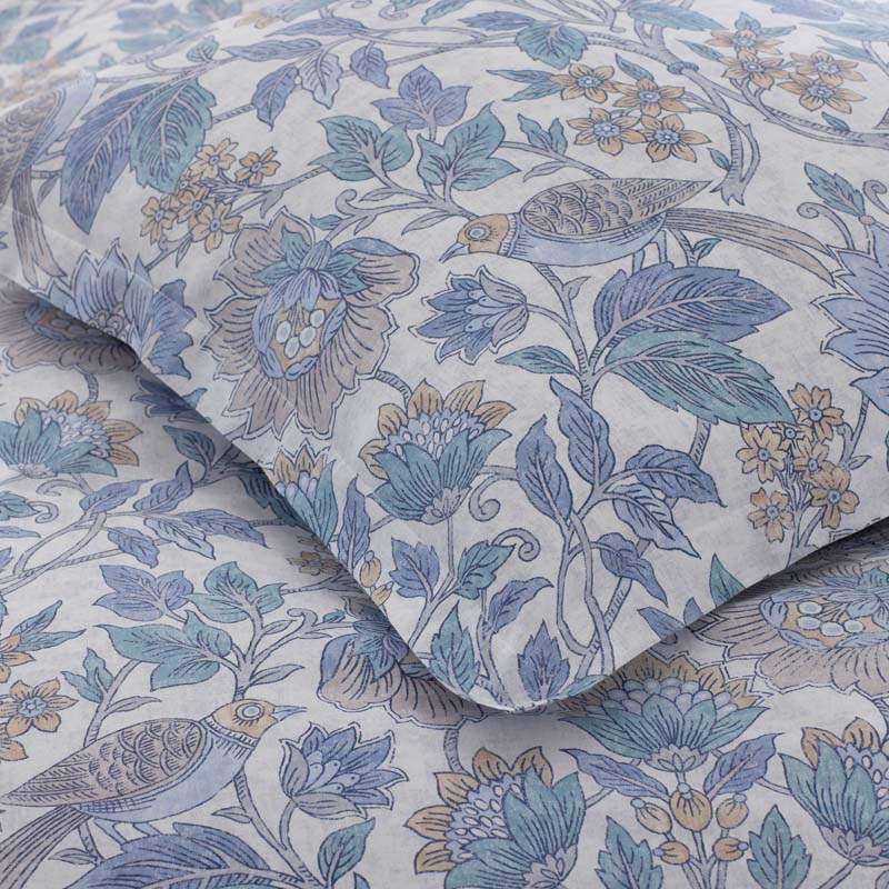 Garden Song Premium Smooth Sateen Flat Bed Sheet - Mint Green, Queen