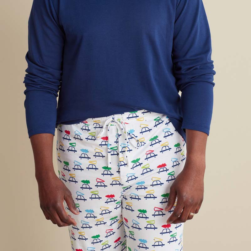 Family Printed Peruvian Cotton Men's Pajama Set - Tree Ride, XXL