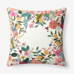 Garden Party Decorative Square Pillow Cover - Ivory Multi