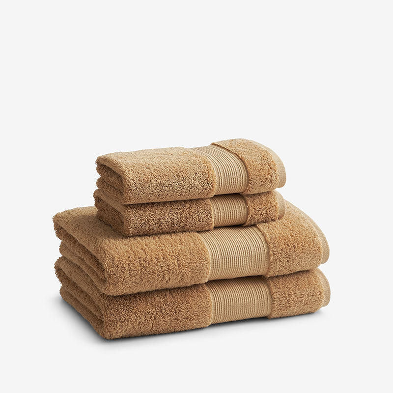 Regal Egyptian Cotton 4-Piece Bath & Hand Towel Set - Golden Honey