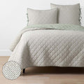 Tira Geo Reversible Quilt - Green, Twin/Twin XL