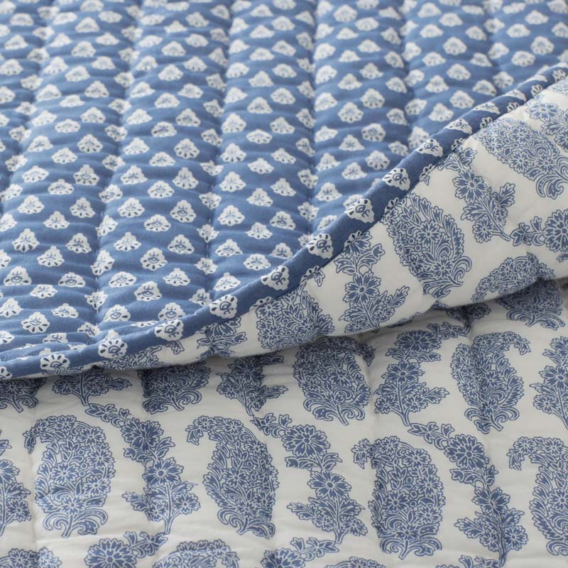 Jiya Reversible Quilted Sham - Blue, Standard