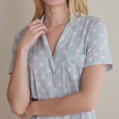 Cotton Modal Women's Cropped Pants Pajama Set - Pretty Dot, S