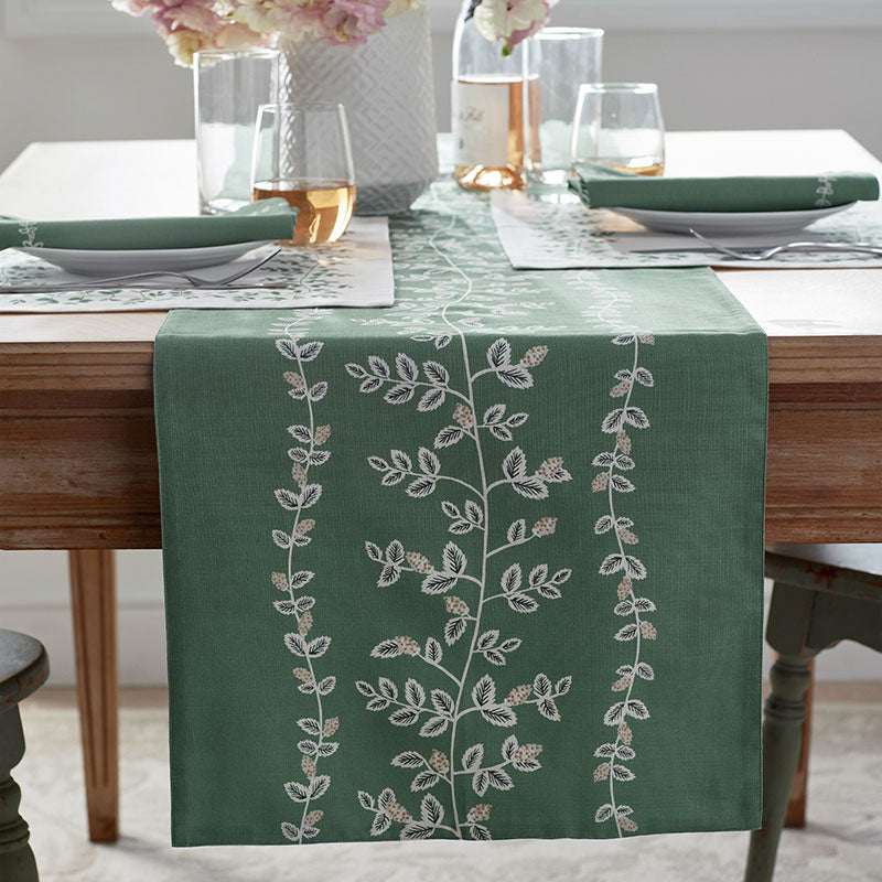 Climbing Vines Table Runner - Green, 16 in. x 90 in.