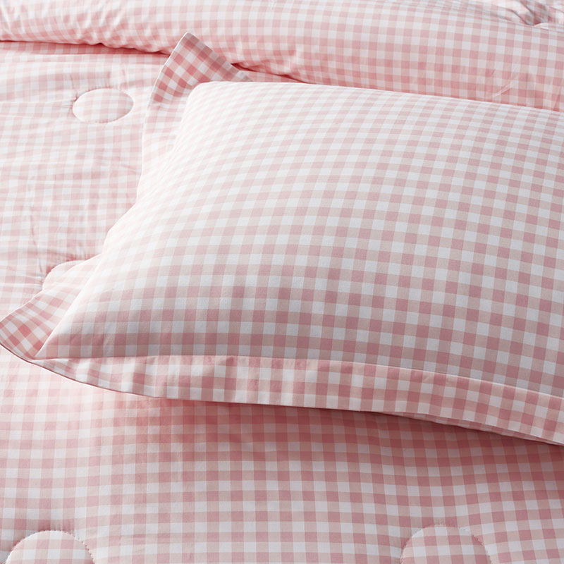 Gingham Classic Cool Organic Cotton Percale Pillowcase Set - Petal Pink, Standard