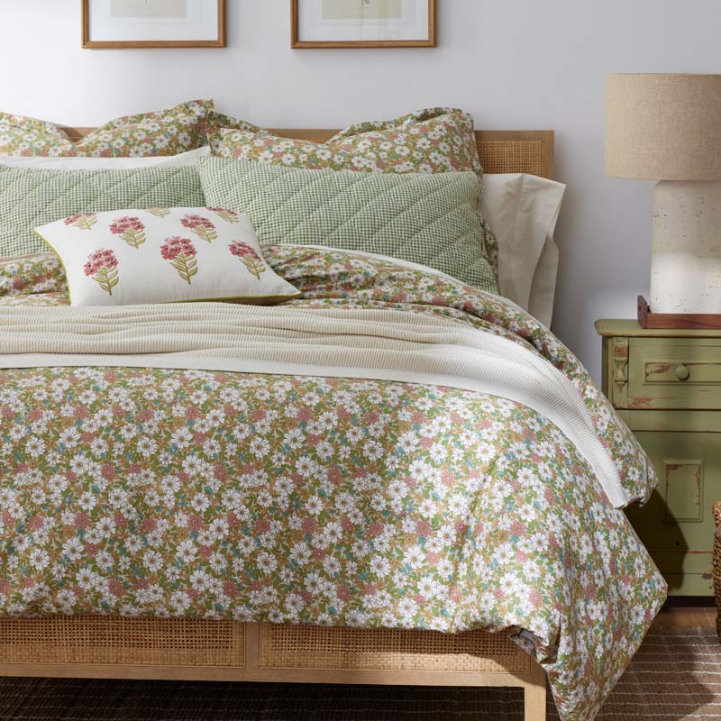Julienne Classic Cool Cotton Percale Sham - Floral Beige, Standard