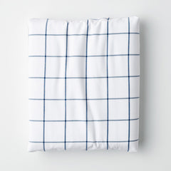 Tailored Stripes and Plaids Classic Cool Cotton Percale Fitted Bed Sheet - Block Plaid Navy, King