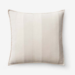 Velvet Linen Stripe Decorative Square Pillow Cover - Sand, 20 in. x 20 in.