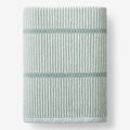 Narrow Stripe Reversible Cotton Bath Sheet - Spa Green