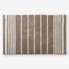 Plush Spa Stripe Bath Rug - Dark Mocha, 21 in. x 34 in.