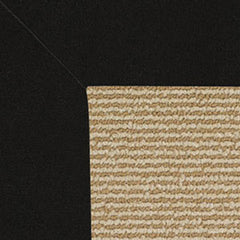Sunbrella Narrow Stripe Bordered Indoor/Outdoor Rug - Black, Swatch