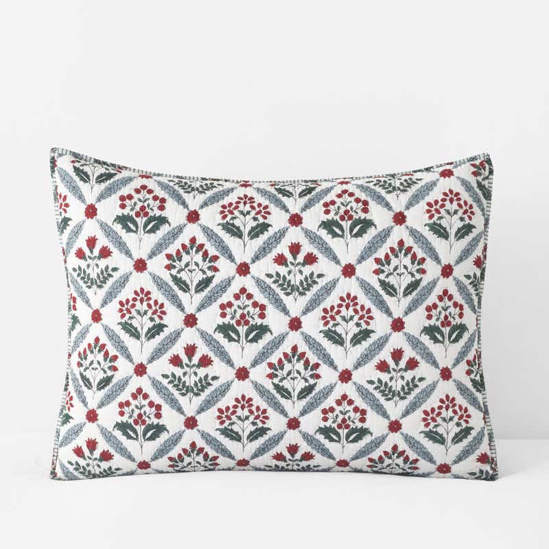 Elderberry Reversible Quilted Sham - White, Standard