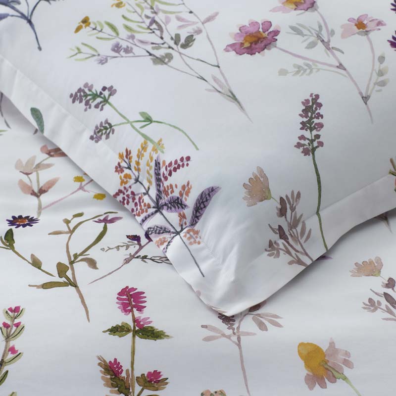 Blooming Garden Classic Smooth Sateen Pillowcase Set - White Multi, King