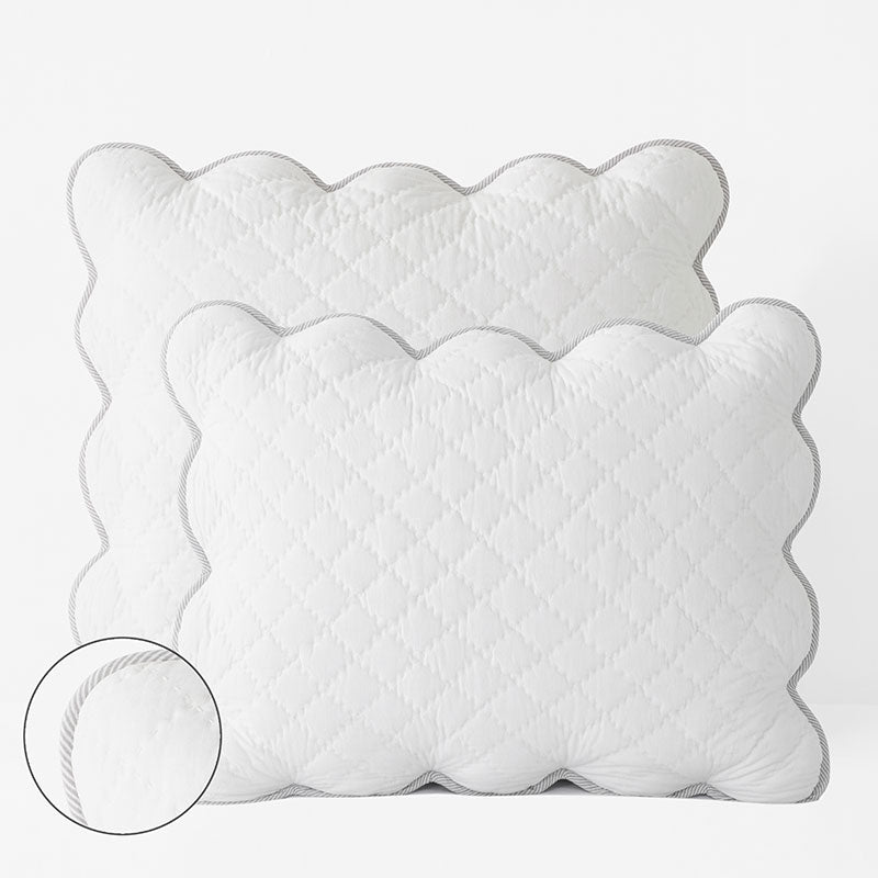 Scallop Quilted Sham - White, King