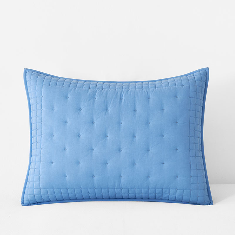Pintuck Quilted Sham - Blue, Standard