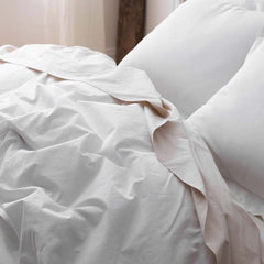 Solid Garment Washed Cotton Percale Duvet Cover - White, Twin/Twin XL