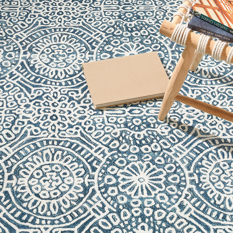 Temple Washable Rug - Blue, 4' x 6'