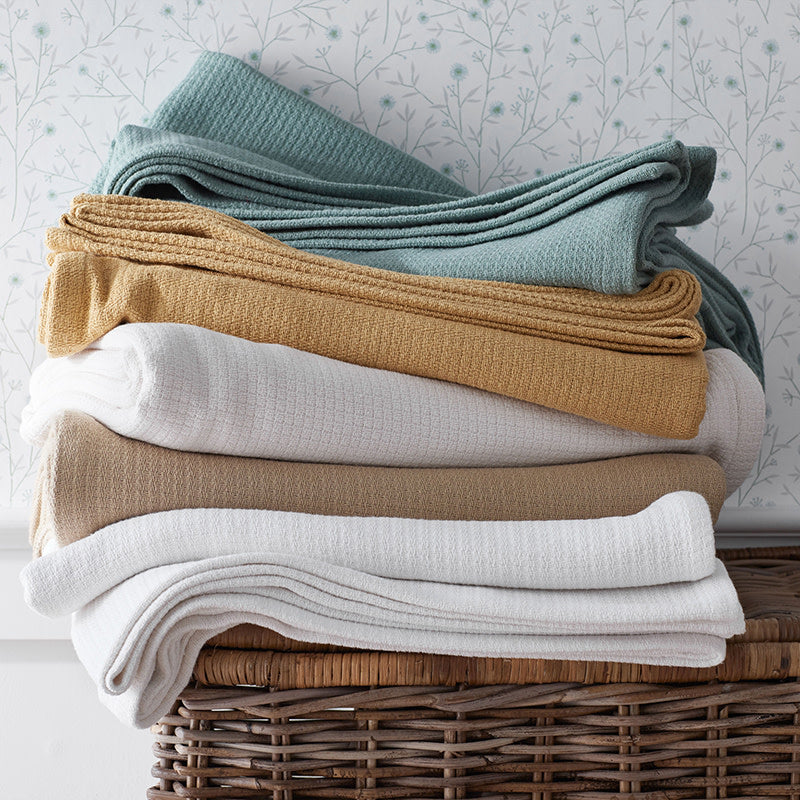 Cotton Weave Blanket - Blush, Full/Queen
