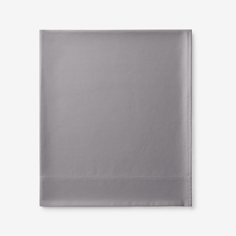 Premium Smooth Supima® Cotton Wrinkle-Free Sateen Flat Bed Sheet - Silver, Twin/Twin XL