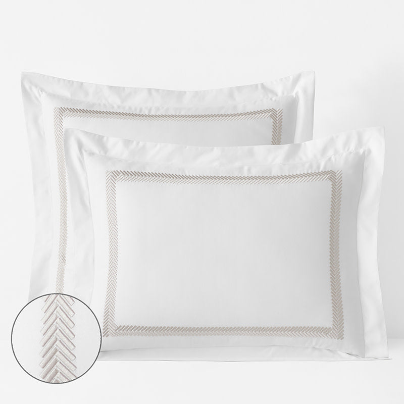 Hewett Luxe Smooth Egyptian Cotton Sateen Sham - Taupe, Euro