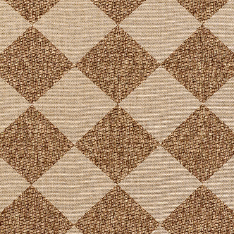 Diamond Checkered Outdoor Rug -  Natural, 2' x 3'