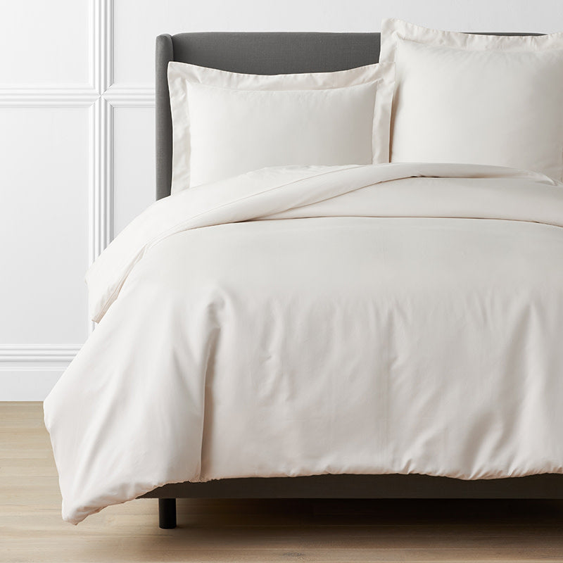 Luxe Smooth Egyptian Cotton Sateen Duvet Cover - Cream, Oversized King/Cal. King