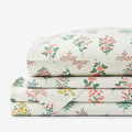 Hawthorne Classic Cool Percale Bed Sheet Set - Ivory Multi, Twin