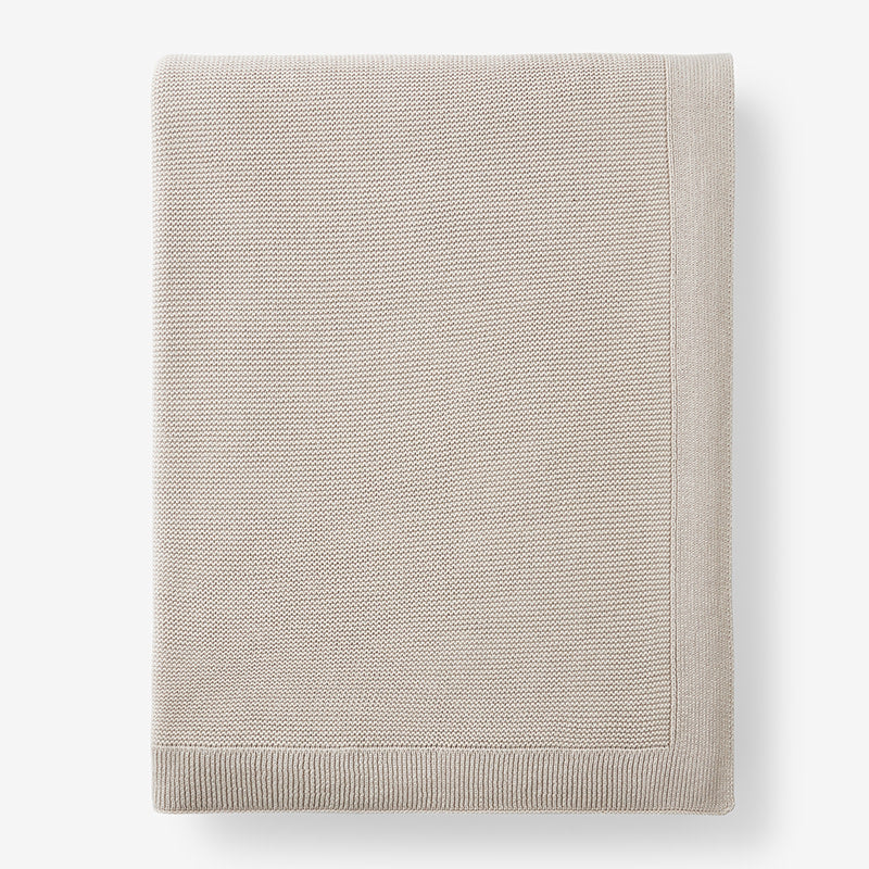 Classic All Season Breathable Cotton Knit Blanket - Taupe, Twin/Twin XL
