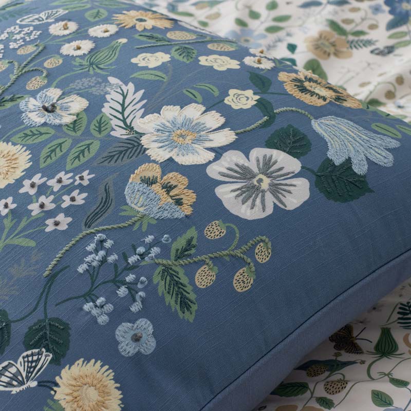 Strawberry Fields Decorative Square Pillow Cover - Green