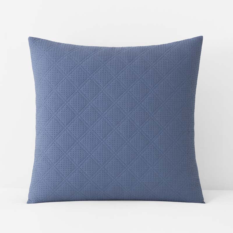 Waffle Quilted Sham - Denim Blue, Euro