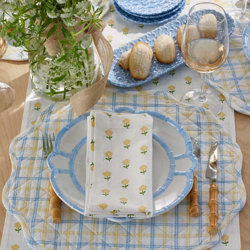 Flower Napkins, Set of 4 - Flowers Yellow
