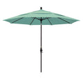 Round Outdoor Patio Umbrella, Fiberglass with Twist Tilt - Bronze Finish, Spectrum Mist, 11'