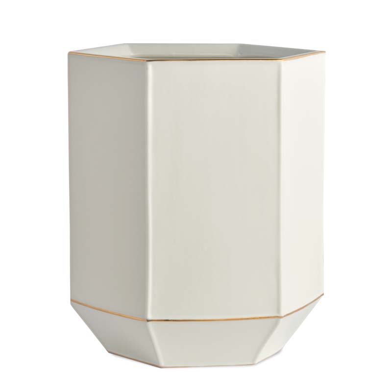 Luxe Waste Basket - Cream and Gold