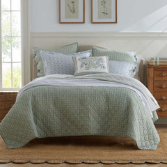 Tira Geo Reversible Quilted Sham - Green, King