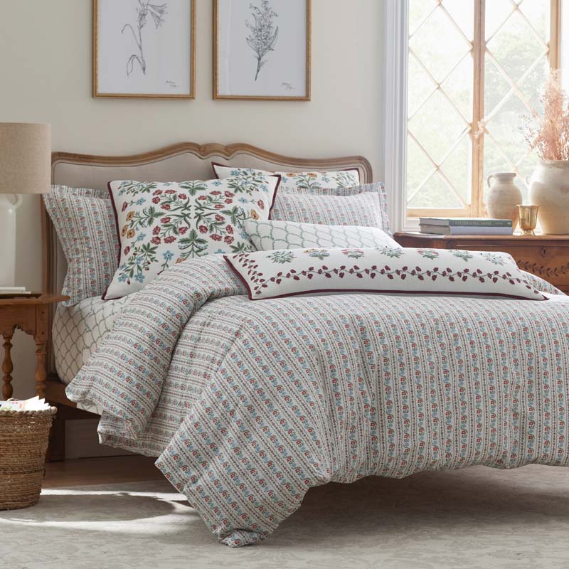 Delphine Classic Cool Cotton Percale Sham - Ivory Multi, Standard