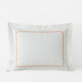 Embroidered Scallop Classic Cool Cotton Percale Sham - Melon, Standard
